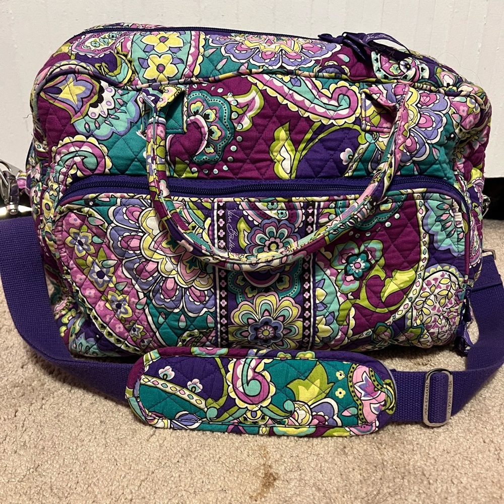 Vera Bradley Purple and Green Travel Bag